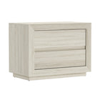 Manhattan Comfort Soren 32" Contemporary 2-Drawer Nightstand - Whitewashed Oak-Elevated base design adds a refined touch while keeping the piece sturdy and grounded