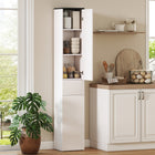 HOMCOM 71" Tall Slim Bathroom Storage Cabinet with Drawer - White-Colour: White