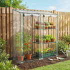 Outsunny Mini Greenhouse with 3 Shelves - 2 Roll-up Doors- Tool-free assembly saves you more time to enjoy gardening moments
 