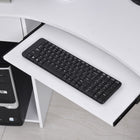HOMCOM 47.2" L-Shaped Desk with Keyboard Tray - White-Colour: White