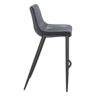 Zuo Magnus Barstool - Dark Grey/Black - Set of 2-Dimensions: 21.7" L x 20.7" W x 43.3" H