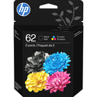 HP 62 Black & Tri-Colour Original Ink Cartridges, 2/Pack (N9H64FN)-Colours: Black, Tri-Colour