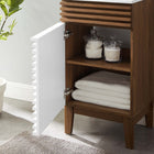 Modway Render 18" Bathroom Vanity Cabinet - White/Walnut/White-8" Centerset Holes