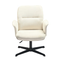 Homy Casa Adjustable Height Fabric Office Chair with Armrest-Beige-Adjustable Height: Easily customize the chair's height to your preference with the gas lift mechanism, ensuring optimal ergonomic support.
