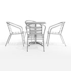 Flash Furniture 23.5" Square Aluminum Indoor-Outdoor Table Set with 4 Slat Back Chairs-Designed for Indoor and Outdoor Use