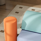 Qaba Baby Climbing Toys Indoor, Foam Climbing Blocks - Orange and Blue - Set of 6-Materials are easy to clean and simple to store 