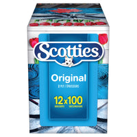 Scotties Facial Tissue - 100 Sheet per Pack - 12 Pack-Hypoallergenic and dermatologist approved