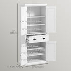 HOMCOM 72" H Freestanding Kitchen Pantry Cabinet with Drawer - White-The front doors have a magnetic closure 
