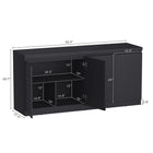 Manhattan Comfort Griffin 62" Modern 4-Door Sideboard - Onyx-Clean, Minimalist Design Flat-panel doors and straight lines for a sleek, modern look