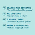 Sparkel All Natural Sparkling Water Appliance - Stone Blue -Important - only spärkel carbonators can be used with the spärkel carbonated water machine. Using unapproved carbonator material will result in system deterioration, safety risks, and void the one year warranty