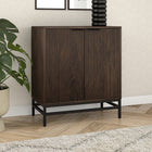 Hudson&Canal Montello 28"W Accent Cabinet - Alder Brown-Crafted of sturdy MDF and steel materials in an alder brown finish