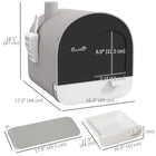 PawHut Cat Litter Box with Lid, Removable Tray, Scoop and Filter - Light Grey-Scoop attaches to the side 