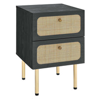 Modway Chaucer 2-Drawer Nightstand - Black-Modern 2-Drawer Nightstand