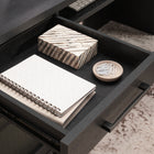 Sauder Tiffin Line L-Desk - Raven Oak-Impact resistant, high-grade thermoplastic edges for enhanced durability