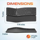 Delton KB250 Ergonomic Keyboard - Black-Keyboard is powered via USB connection, eliminating the hassle of batteries and ensuring reliable performance whenever needed