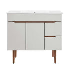 Modway Harvest 36" Bathroom Vanity - Grey/White-Mid-Century Modern Vanity