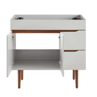 Modway Harvest 36" Bathroom Vanity Cabinet - Grey/Walnut-Assembly Required