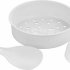 Salton Automatic 8 Cup Rice Cooker & Steamer-Hinged lid with dew collector that traps condensation when the lid is open 