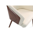 Manhattan Comfort Reeva 23.23" Modern Leatherette Upholstered Dining Chair - Walnut and Cream  - Set of 2-Upholstered in Luxurious Leatherette with Foam Padding
