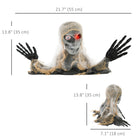 HOMCOM Animated Half-Body Mummy Halloween Decoration-Made from robust, long-lasting materials ensuring enjoyment for many Halloweens 