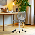 Homy Casa Grey Fabric Swivel Desk Chair-Adjustable Height: Easily customizable for optimal seating position and comfort