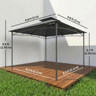 Outsunny 10 ft W x 10 ft L Gazebo - So ft L Top Garden Gazebo with 2-Tier Roof - Dark Grey-118.1" x 118.1" coverage fits 6-8 people comfortably outdoors