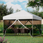 Outsunny Pop-Up Canopy Tent Outdoor Party Tent - Silver-Durable Oxford fabric canopy to protect from UV