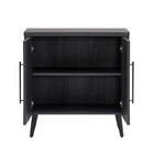 Manhattan Comfort Jodie 31.1" Mid-Century Modern Accent Cabinet - Charcoal Grey-Wood: Cleaning: Dust with a soft, dry cloth or use a microfiber cloth. For deeper cleaning, use a wood-specific cleaner and polish. Avoid: Harsh chemicals, excessive moisture, or abrasive cloths. Care: Keep out of direct sunlight and away from extreme heat or cold to prevent warping or fading. Protection: Use felt pads under objects to prevent scratches. Clean up spills immediately