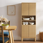 Modway Render Tall Bathroom Storage Cabinet - Oak-Soft-Close Hinges