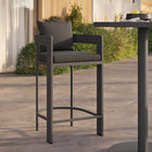 Modway Tahoe Outdoor Patio Aluminum Bar Chair - 44.5" - Charcoal-Slatted Seat