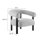 Modway Sable Upholstered Fabric Armchair - Light Grey Black-Oversized Seat Cushion