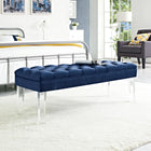 Modway Valet Performance Velvet Bench - Navy-Dense Foam Padding