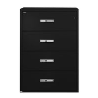 Gardex Classic Fire-Resistant File, 4-Drawer, Lateral, Black, 55H x 38 3/4W x 23 1/2D (GXGL-404-BK)-UL-certified fire resistant lateral 4-drawer 38 3/4"W, legal and / or letter