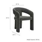 Modway Oslo Barrel Fabric Upholstered Dining Accent Chair - Anthracite-OEKO-TEX® STANDARD 100 Certified Upholstery
