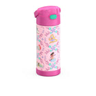 Thermos FUNtainer Vacuum Insulated Stainless Steel Water Bottle - 410mL - Princess-Push button lid with pop-up straw