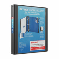 Staples 1" Better Binder - Black-Longer lasting, easier to use