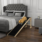 PawHut 74" L Pet Ramp with Non-slip Carpet - Natural-Also a good decoration for your room 