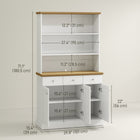 HOMCOM 71" H Kitchen Buffet Server Cabinet with Drawers and Storage - White-Compact structure to use it as a storage sideboard or bookcase 