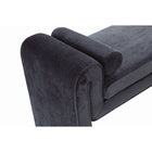 Manhattan Comfort Concord 59" Modern Chenille Upholstered Bench - Black-Includes 2 Bolster Pillows