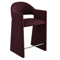 Modway Talia 37" Performance Velvet Counter Stool - Mulberry-Stain-Resistant Performance Velvet