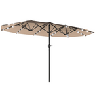 Outsunny Double-Sided Patio Umbrella - 174" - Khaki-Suitable for gardens, patios, and other outdoor spaces