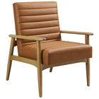 Modway Jensen Vegan Leather Accent Chair - French Oak Tan-Upholstered Vegan Leather
