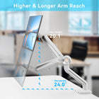 ShoppingAll Heavy Duty Single Monitor Mount for 13-35" Screens - White-Features pneumatic arm, anti-slip pad