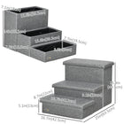PawHut 3-Tier Pet Stairs with Storage Box for High Bed-Suitable for cats up to 10lbs (5 kg) 