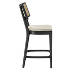 Modway Caledonia Wood Counter Stools - Black Beige - Set of 2-Assembly Required