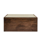 Modway Truett Square Wood Rattan Coffee Table - Walnut-Non-Marking Foot Pads