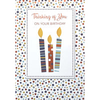 Mill Brook Studio Birthday Greeting Cards/Envelopes - 5-3/8" x 7-3/4" - Thinking of You: Candles - 18 Pack-Premium quality greeting cards
