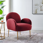 Modway Transcend Performance Velvet Armchair - Maroon-Performance Velvet Upholstery