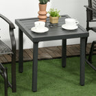 Outsunny Garden Patio Side Table with Umbrella Hole - Grey-Steel frame makes this cocktail table stable for daily use 
