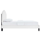 Modway Daisy Performance Velvet Full Platform Bed - White-Wood Slat Support System